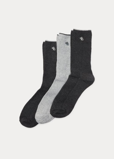 Women's Ralph Lauren Ribbed Trouser 3-Pack Socks | 510348BDQ